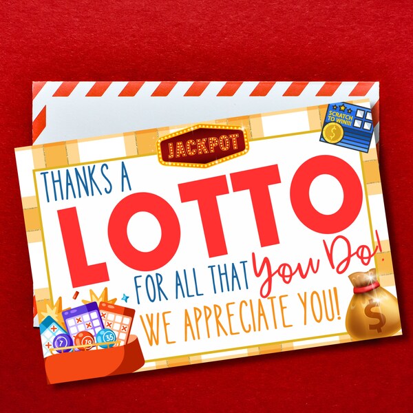 Thanks A Lotto For All That You Do, Thank You Tag, Staff Appreciation, Employee Appreciation, Teacher Appreciation, Scratch Off Tickets Tag
