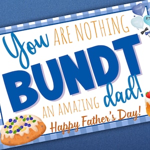 Étiquette cadeau You Are Nothing Bundt an Amazing Dad, étiquette-cadeau fête des pères, joyeuse fête des pères, cadeau Nothing Bundt Cakes, étiquette cadeau fête des pères