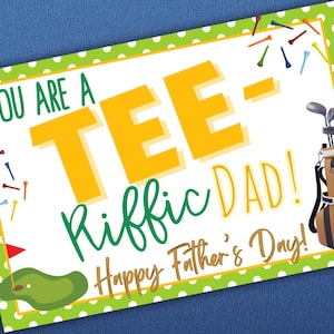 You Are TeeRiffic Dad Vaderdaglabel, golfcadeaukaartlabel, Vaderdaglabel, golfcadeaulabel, label golfkleding, cadeaulabel golfclubs