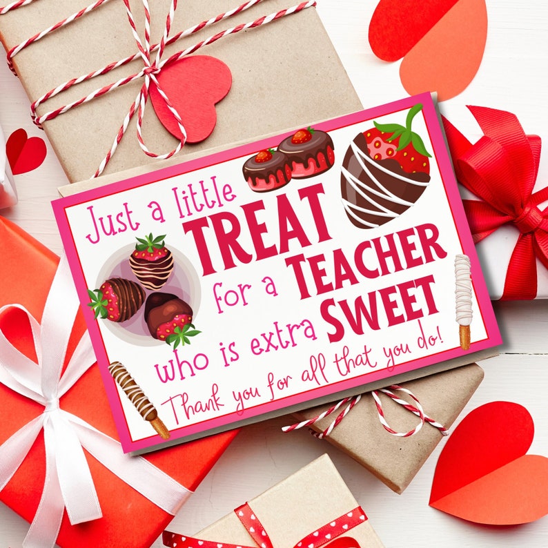 Just a Little Treat for a Teacher Who is Extra Sweet, Teacher Thank You Card, Teacher Appreciation, Thank You Tag, Gift Card Tag, PDF zdjęcie 1