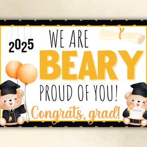 Nous sommes Beary fiers de vous étiquette-cadeau de fin d'études | Étiquette imprimable de faveur de diplômé | Médaille de remise des diplômes ours pour enfants | Promotion 2025 | Téléchargement instantané