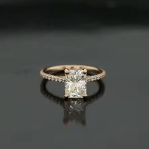 Ice Crushed 2 CT Radiant Cut Certified Moissanite Diamond Ring 10K 14K 18K Solid White Yellow and Rose Gold Engagement Ring Bridal Ring
