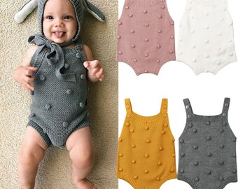 0-18 Months Baby Knitted Rompers Summer Girl Sleeveless Jumpsuit Newborn Clothes Girls Ruffle One-piece Romper Outfit