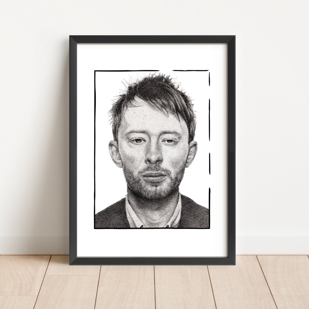 Thom Print Thom Yorke Stippling Art Print A4 - Etsy Australia