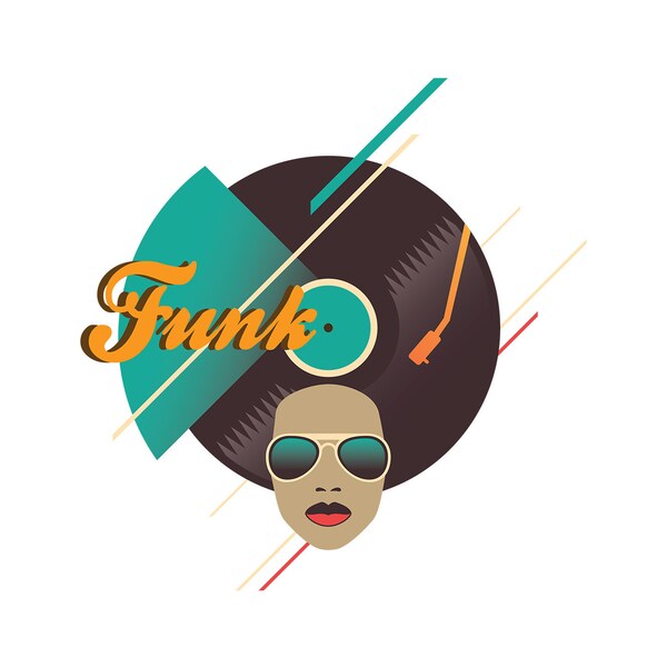 70s Retro Seventies funk music vinyl Clipart, vintage afro classic throwback disco printable download clipart
