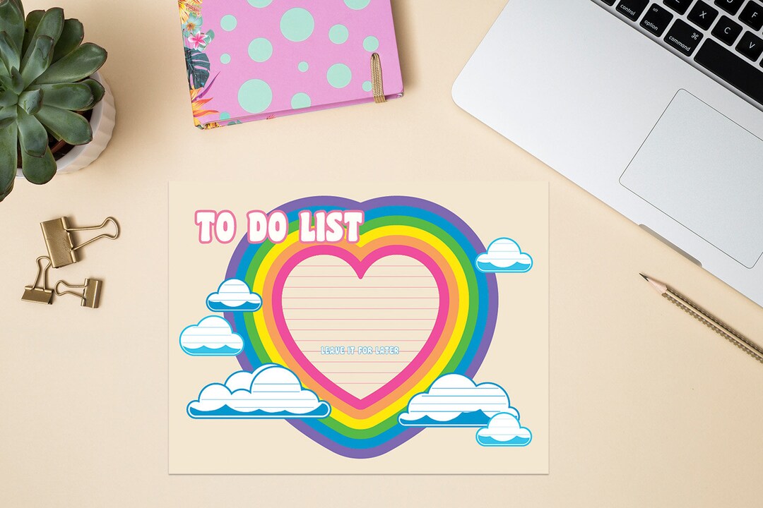 Rainbow Printable to Do List Daily, Weekly To-do Pdf Planner Checklist ...