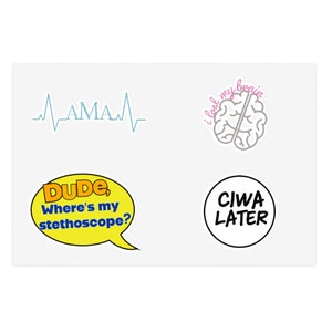 Funny Nurse Sticker sheet; cute nurse stickers; Water bottle stickers; funny hospital stickers; nurse life