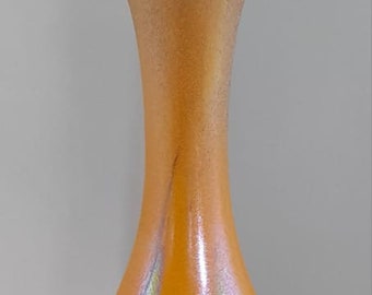 Hand blown art nouveau vase in Loetz style.