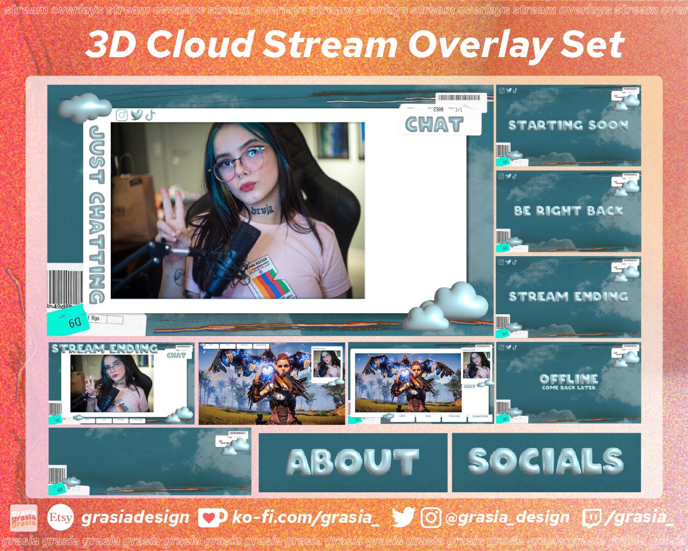 Wrb Overlay 3D Cloud Stream Overlay – Twitch Panels and Banners - Etsy