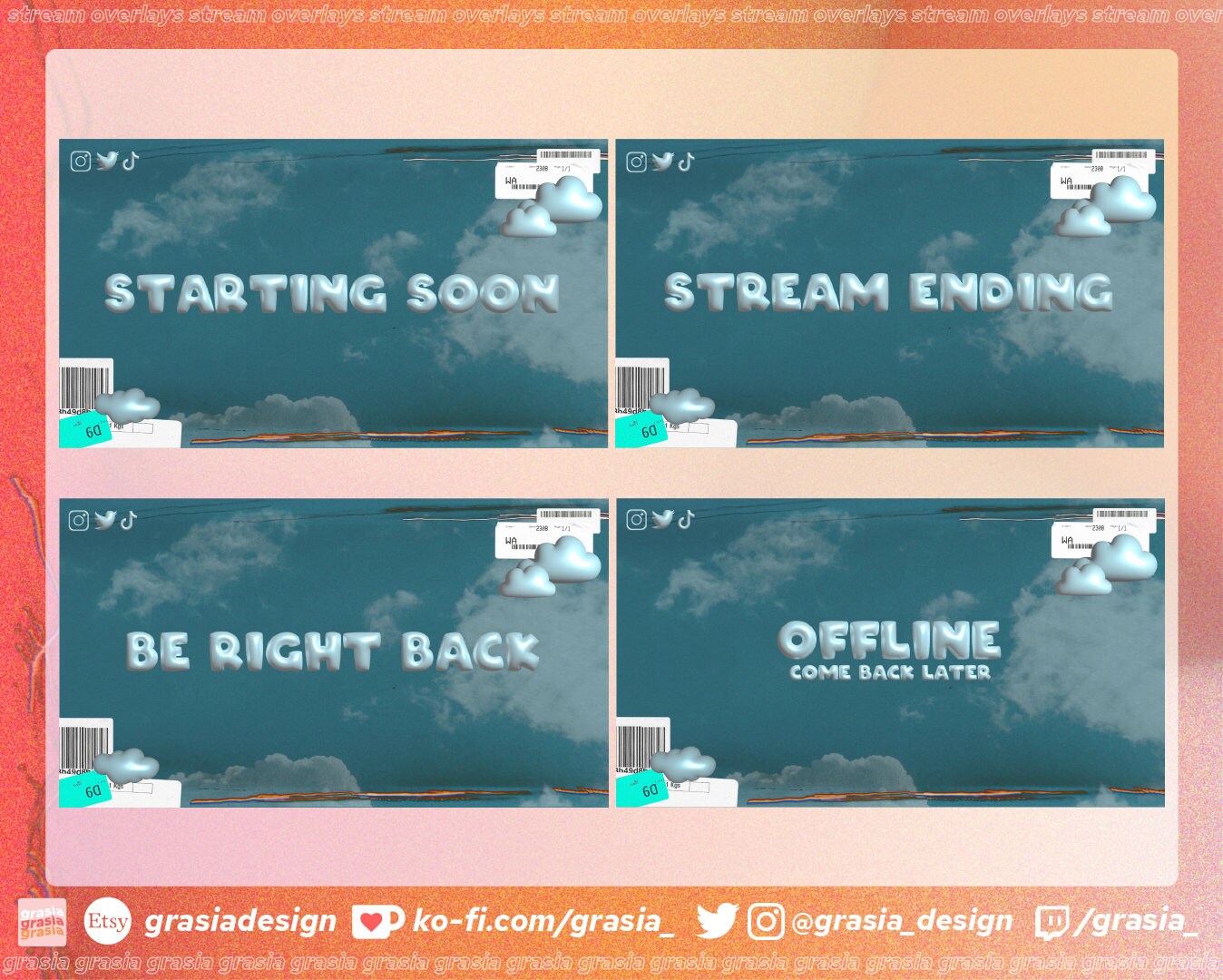 Wrb Overlay 3D Cloud Stream Overlay – Twitch Panels and Banners - Etsy