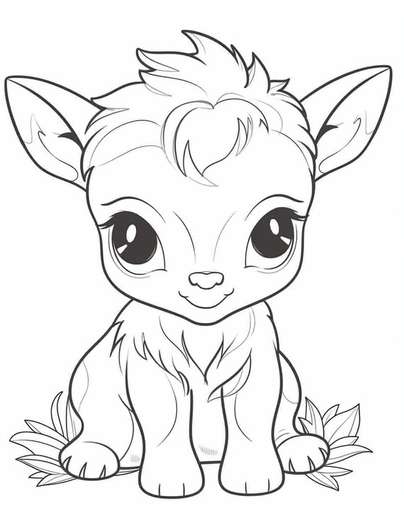 Cartoon Baby Animals Coloring Pages