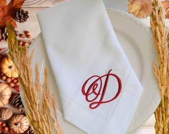 Servilletas de tela con monograma bordado: Servilletas de cena personalizadas
