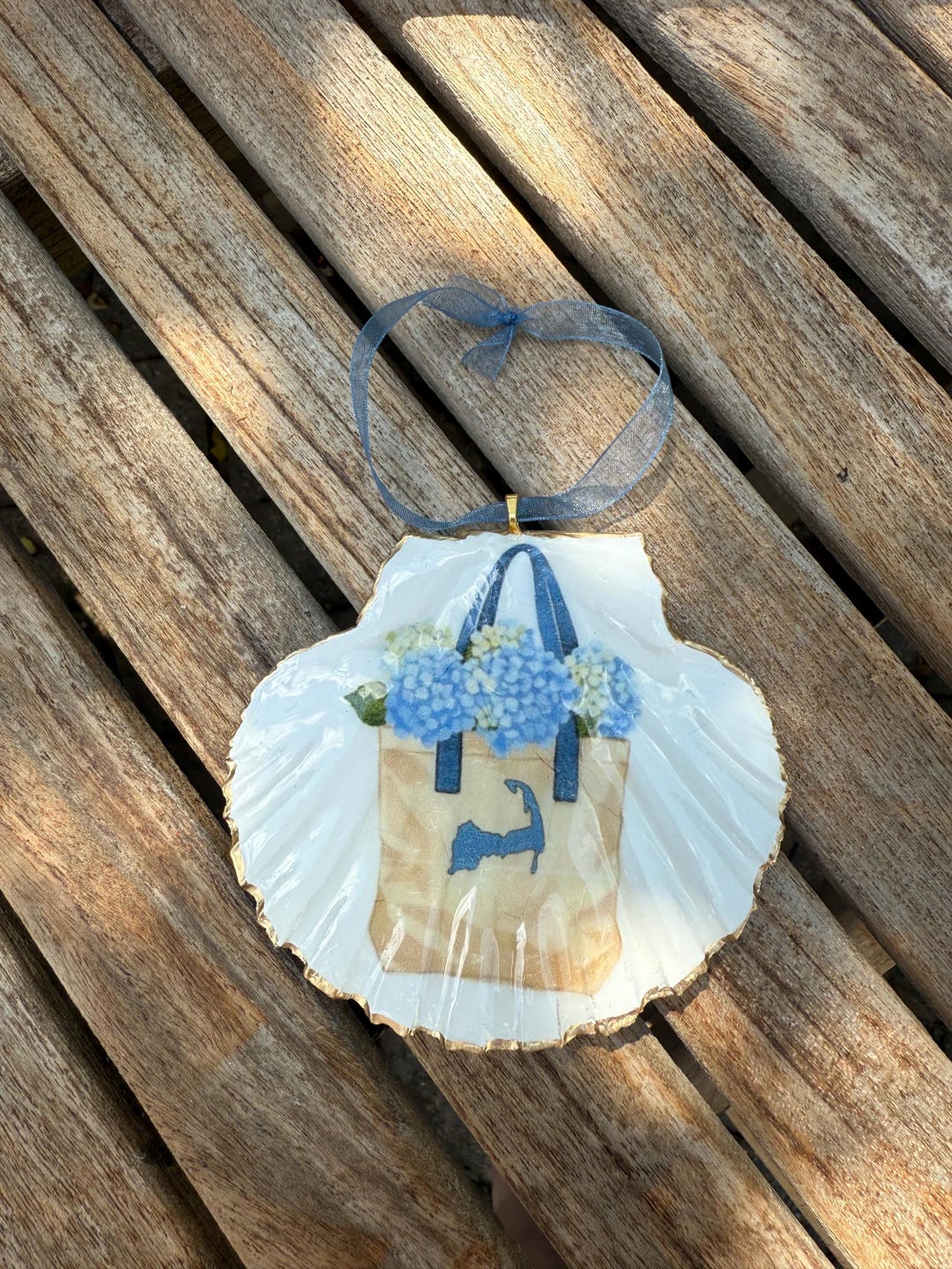 Large Scallop Shell, Cape Cod Bag Ornament - Etsy