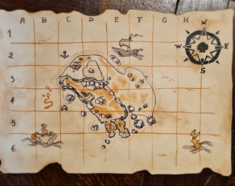 Sea of Thieves inspired - hand-made Map (on-demand)