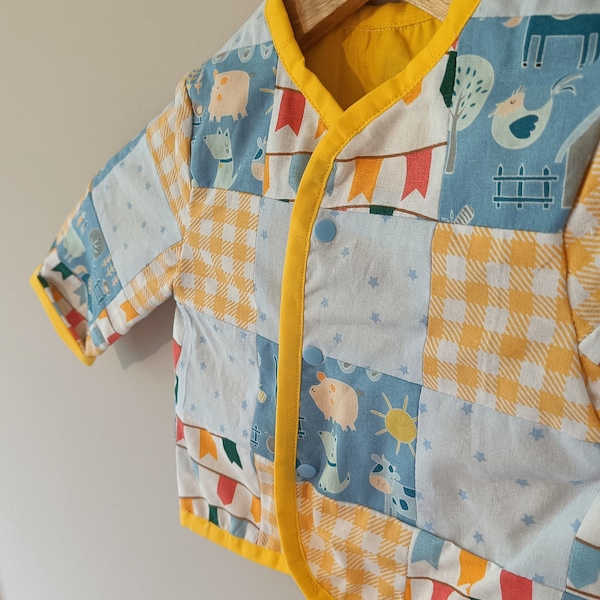 Handmade patchwork baby jacket- 6-12 months