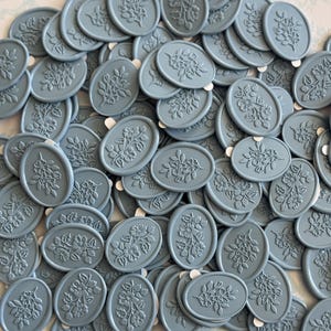Lakzegels bloemstengel, stickers, zelfklevend, ovale lakzegels, lakzegels bloemen, theekransje, uitnodigingen, bruiloften, briefzegels