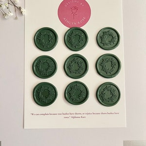 Sellos de cera de corona, pegatinas, autoadhesivos, sellos de cera personalizados, sellos de cera de flores, fiesta de té, invitaciones, bodas, sellos de cartas, tarjeta de Navidad