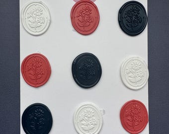 Sellos de cera con forma de margarita: pegatinas autoadhesivas para invitaciones de boda