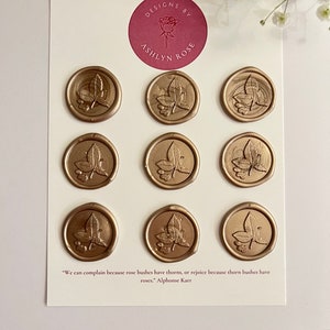 Sellos de cera de hojas, pegatinas, autoadhesivos, sellos de cera personalizados, sellos de cera de flores, fiesta del té, invitaciones, bodas, sellos de letras, fiesta de otoño