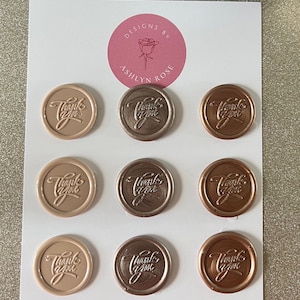 Sellos de cera de agradecimiento, pegatinas, autoadhesivos, sellos de cera personalizados, nota de agradecimiento, fiesta, invitaciones, sello de boda, sellos de cartas, agradecimiento