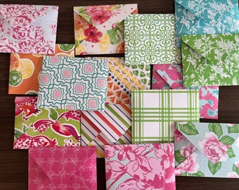 Handmade Stationery Envelopes: Floral & Patterned, Set of 10