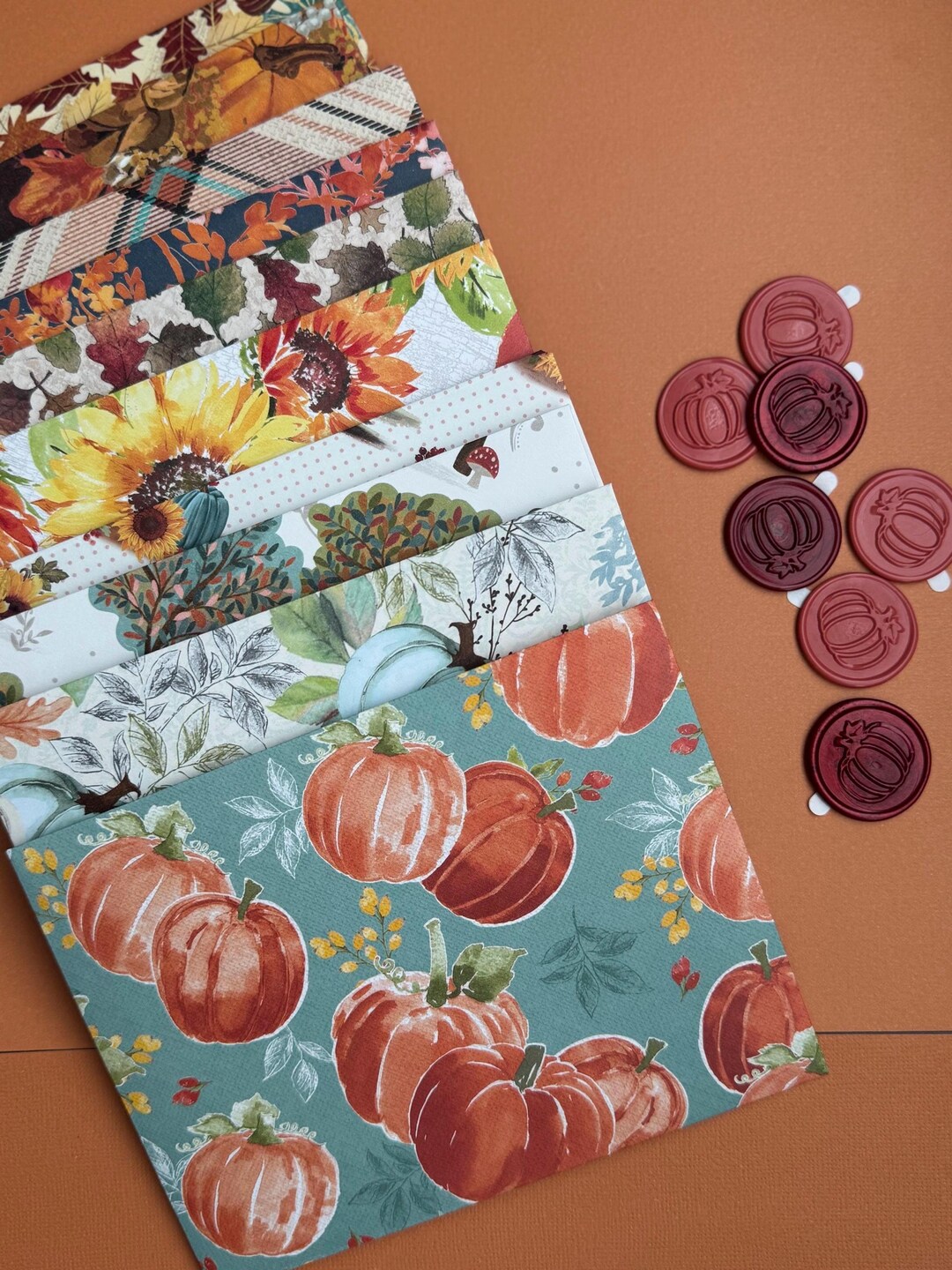 Set of 10 Fall Stationery and Handmade Envelopes - 4.5 X 6 Cards, Happy ...