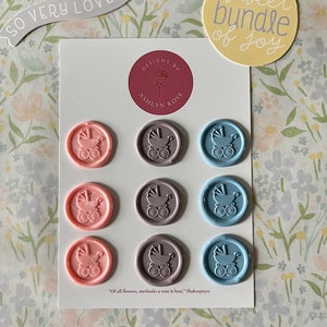 Cachets de cire adhésifs pour landaus pour baby shower, sexe, articles de papeterie, faire-part pour bébé