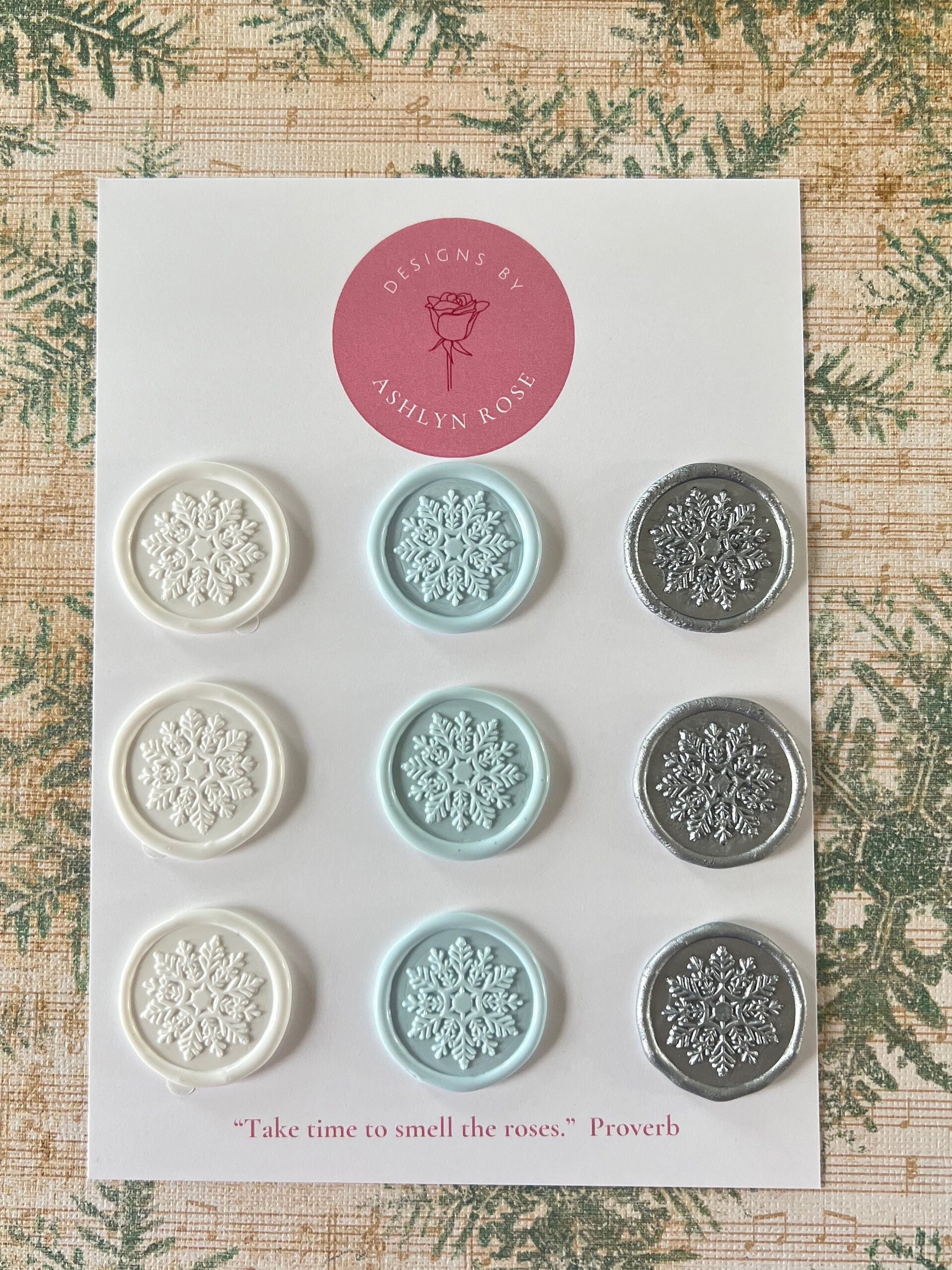 White Self Adhesive Wax Seals - Hello Snowflake Designs