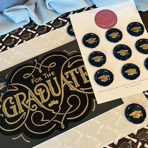 Abschlussfeier Wachssiegel Stempel Aufkleber, Abschlussgeschenk, Abschlussfeier Danksagungen, Abitur, College, Masters Grad