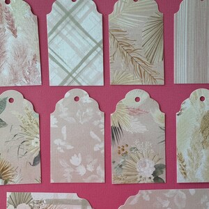 Set of 22 Pink Black Floral Gift Tags, Floral Gift Tag, Bridal Gift Tags, Wedding Gift Tags, Present Tags, Rustic BoHo Gift Tags