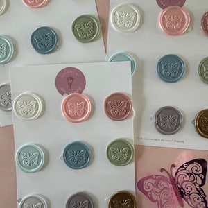 Sellos de lacre de mariposa, pegatinas, autoadhesivos, sellos de lacre para despedidas de soltera, fiestas de té, invitaciones, bodas, sellos de cartas, fiestas en el jardín