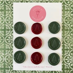 Christmas Tree Wax Seal Stickers: Holiday Card Embellishments