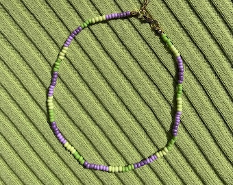 Green Violet Summer Surf Choker Necklace