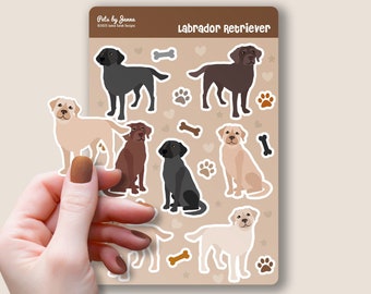 Labrador Retriever Sticker Sheet: Glossy Vinyl Dog Breed Stickers