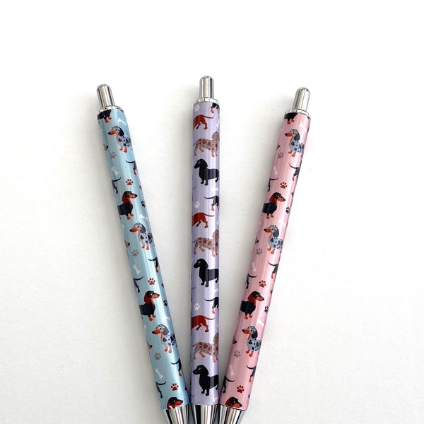 Dachshund GEL Pen Cute Dog Epoxy Resin Pen Wiener Dog Sausage Dog Gift