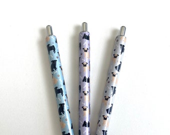 Pug Gel Pen, Cute Dog Epoxy Resin Pen, Black Ink