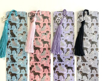 Wirehaired Pointing Griffon Bookmark: Dog Paw Charm & Tassel