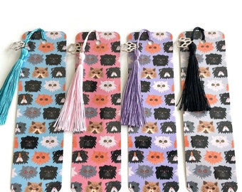 Persian Cat Bookmark, Cats Lover Unique Gifts Cat Paw Charm and Tassel Gift