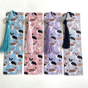 Cute Corgi Bookmark, Corgis Lover Unique Gifts Dog Paw Charm and Tassel