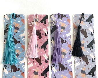 Goldendoodle Labradoodle Bookmark, Doodle Dogs Unique Gifts Dog Paw Charm and Tassel