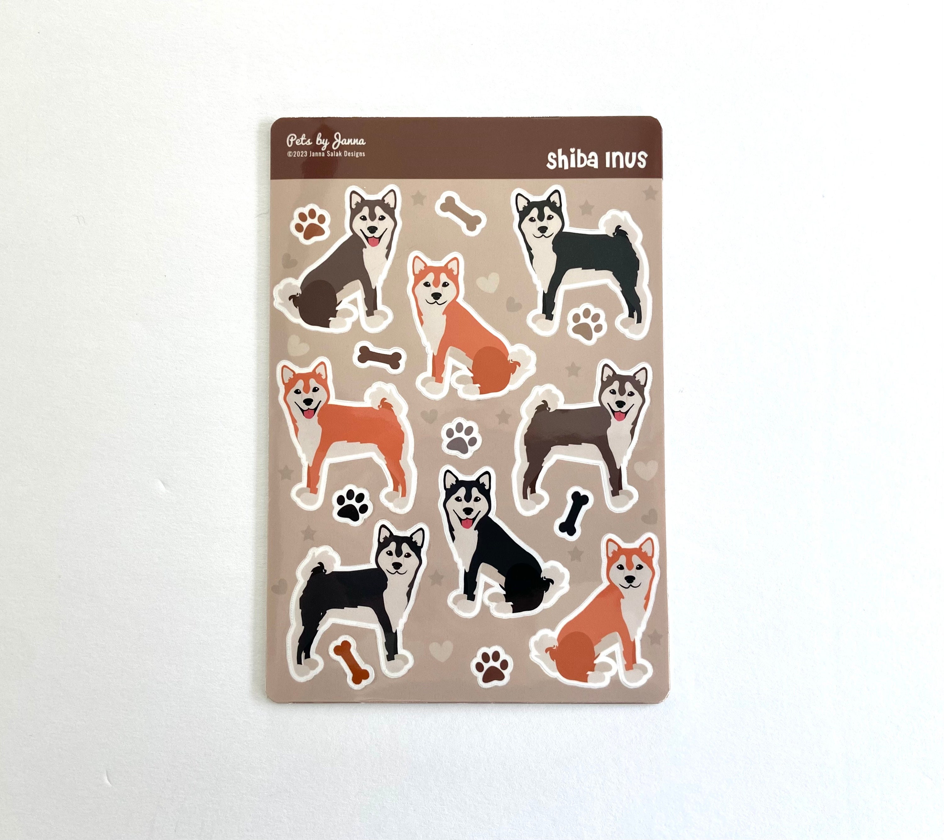 Shiba Inu Sticker Sheet: Glossy Vinyl Japanese Dog Stickers - Etsy