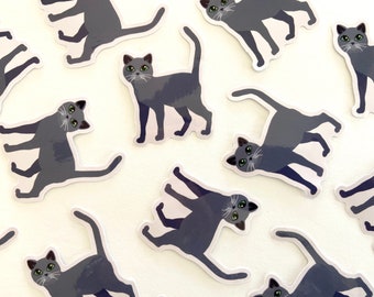 Russian Blue Cat Waterproof Vinyl Sticker Cat Stickers