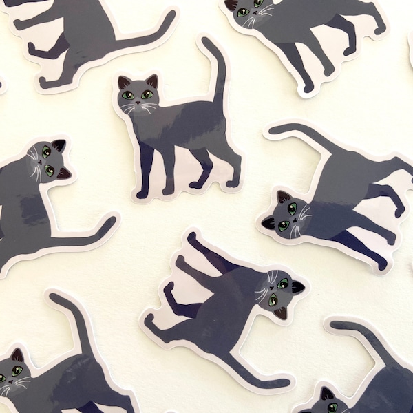 Russian Blue Cat Waterproof Vinyl Sticker Cat Stickers