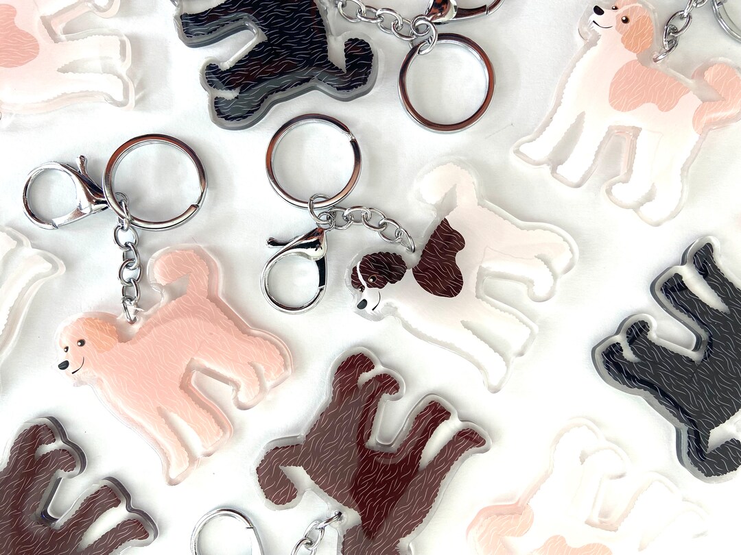 Doodle Keychain Cute Charm Clear Plastic and Resin Silver Key Etsy