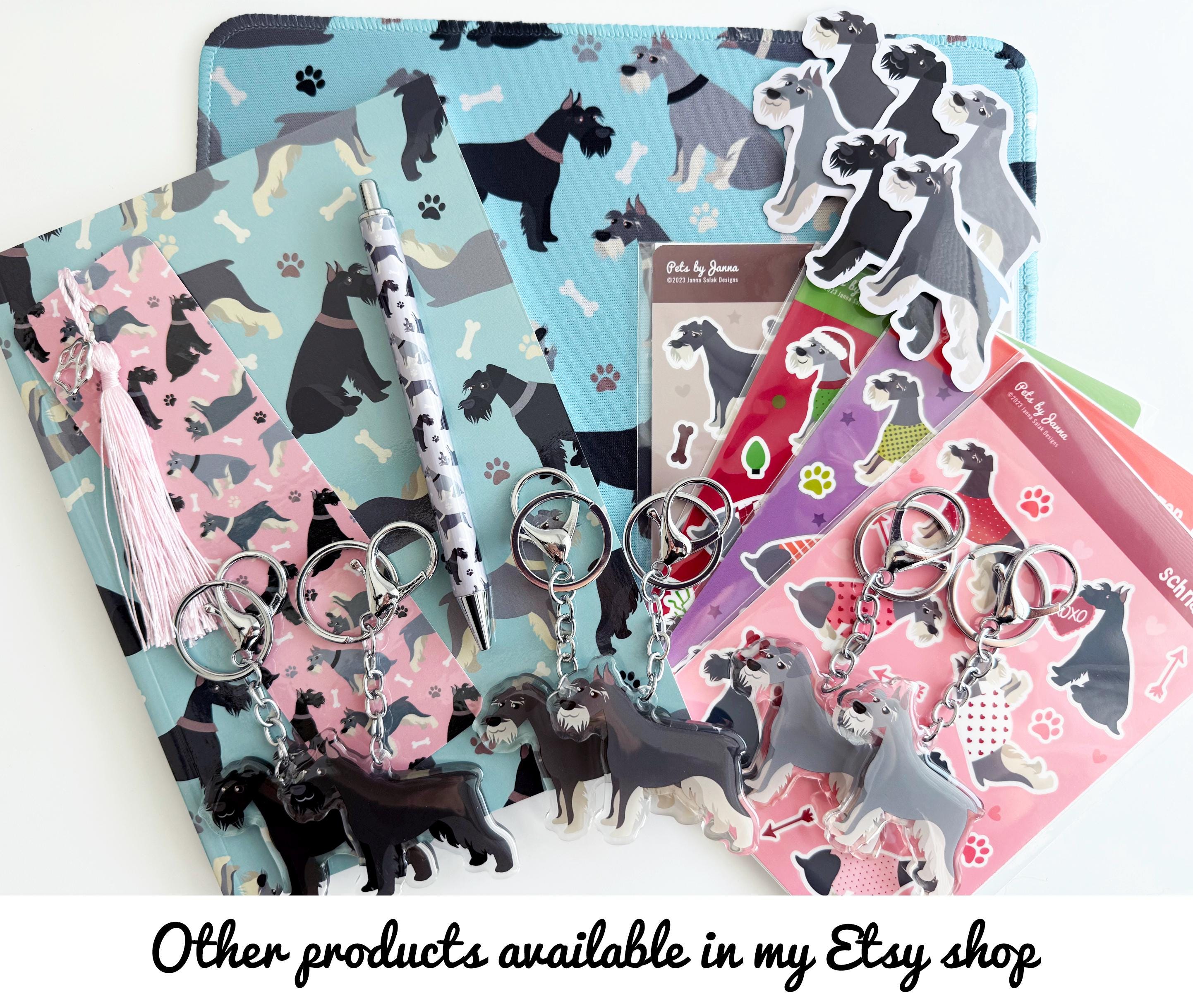 Schnauzer Bookmark: Handmade Laminated Dog Paw Charm With Tassel - Etsy