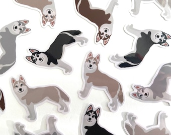 Husky Die Cut Sticker: Waterproof Siberian Dog Vinyl Decal