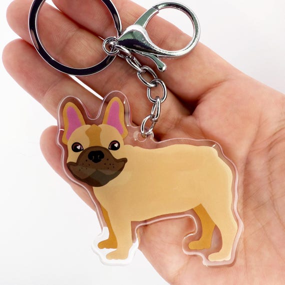 Frenchie Keychain Saint Laurent PEPE Keyring In Black Saint