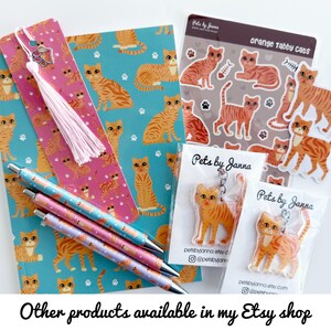 Orange Tabby Cat Sticker Sheet: Glossy Vinyl Water-resistant Stickers ...