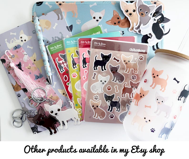 Valentine's Day Chihuahua Sticker Sheet - Cute Dog Stickers Bild 7