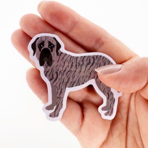 Brindle Mastiff Sticker: Waterproof Vinyl Dog Decal